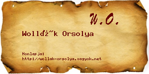 Wollák Orsolya névjegykártya